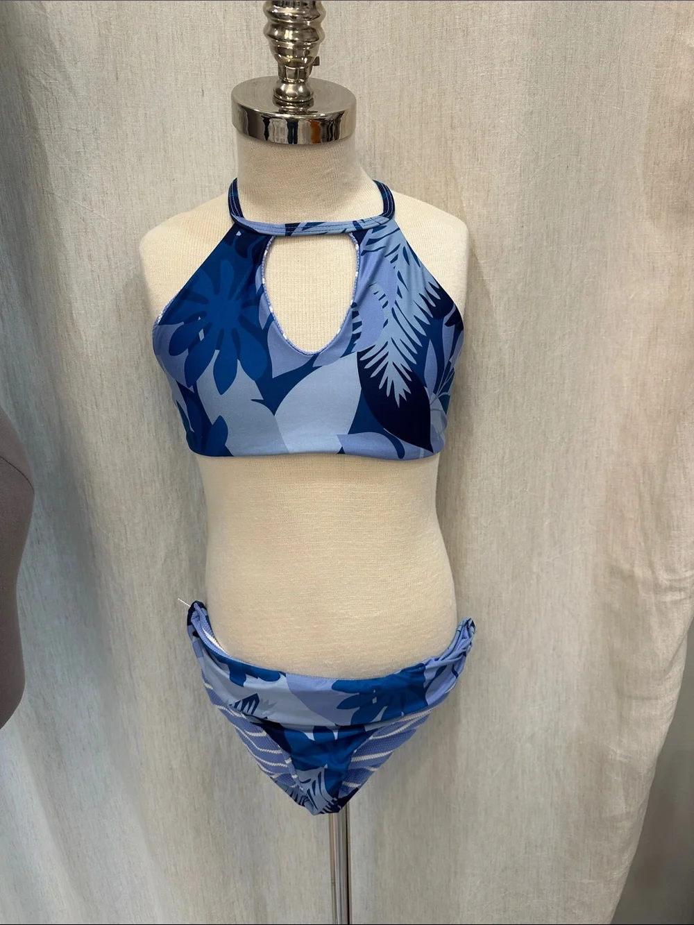 Blue Floral reversible Swim Set